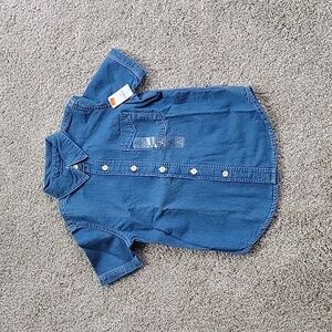 NWT Boys Gap Denim Button Down Shirt Size Small 6-7